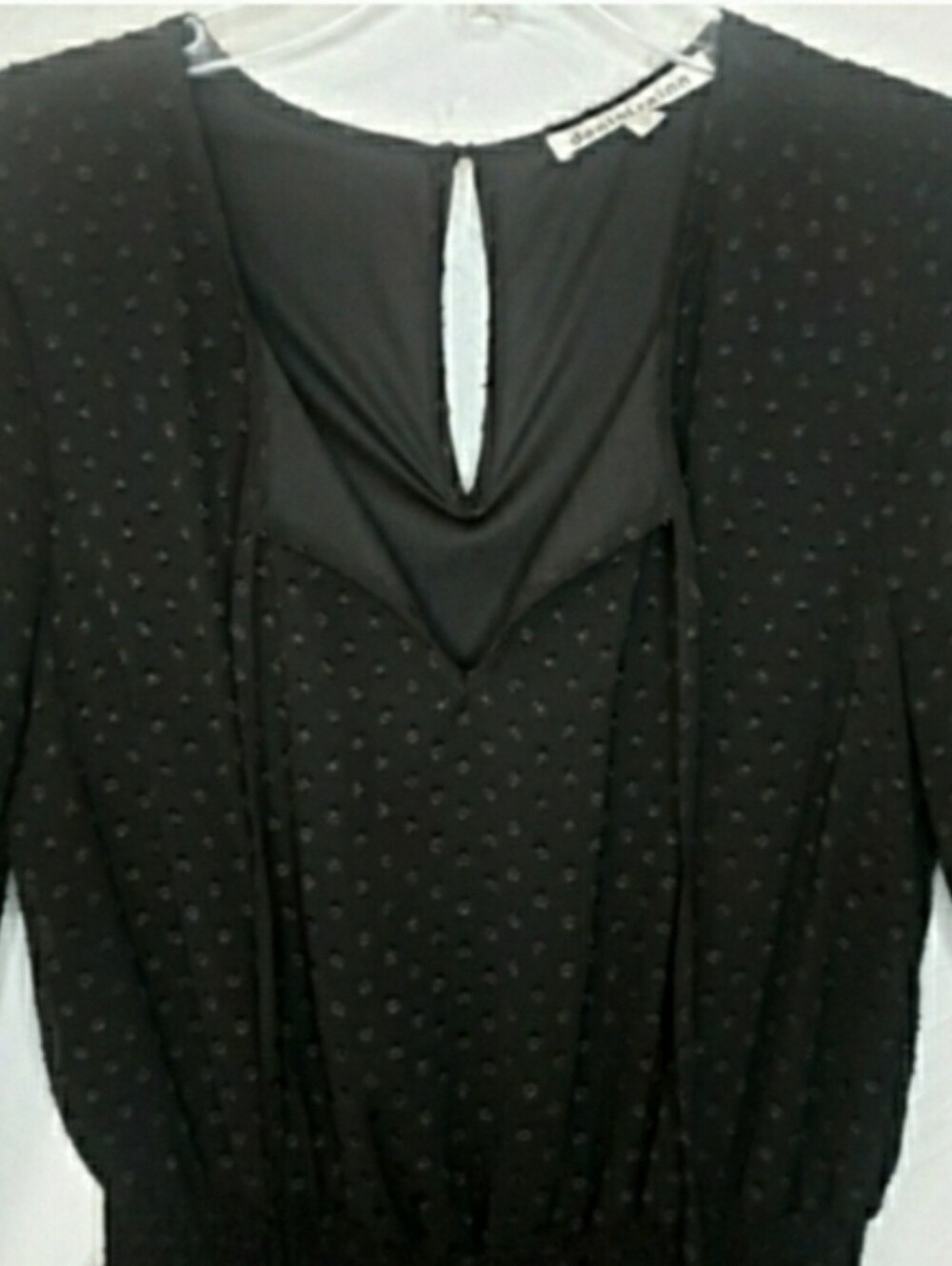 Romper Shorts Black Sheer Sleeves Swiss Dot Daniel Rainn Designer 🦋 Retail $69- - Picture 7 of 14